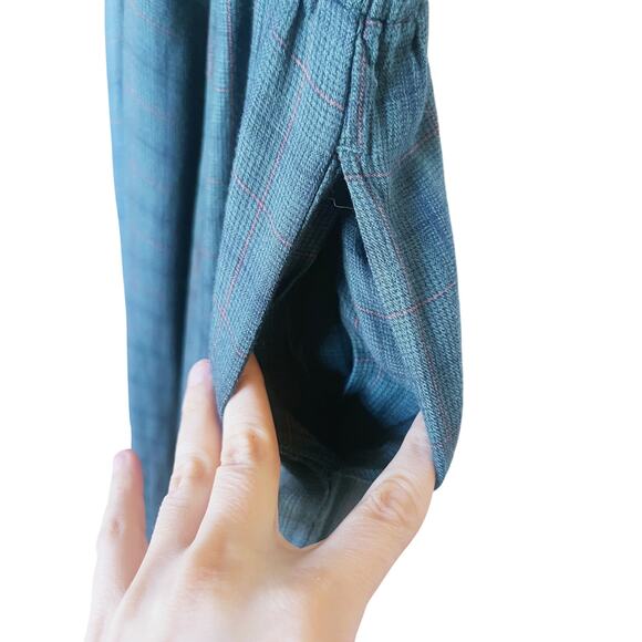 American Eagle Plaid Green Wide Leg Jumpsuit XS Vintage Y2K Christmas Academia - Picture 10 of 12